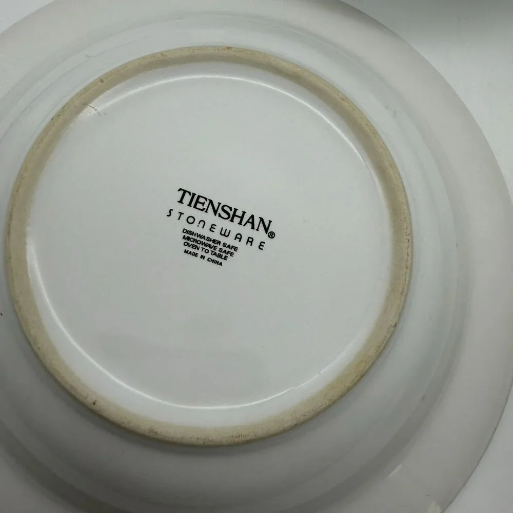Tienshan Raspberry‎ Social Rim soup bowls lot of four Stoneware replacements